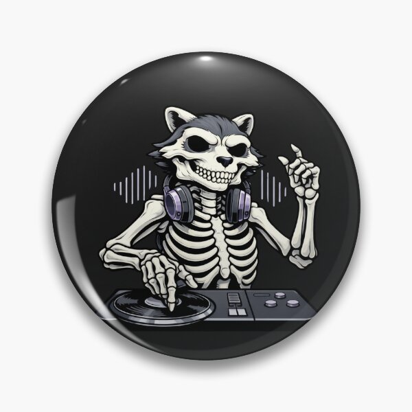 Item preview, DJ Raccoon Skeleton – Nightlife Music Producer Aesthetic Art designed and sold by ColorSplash123.