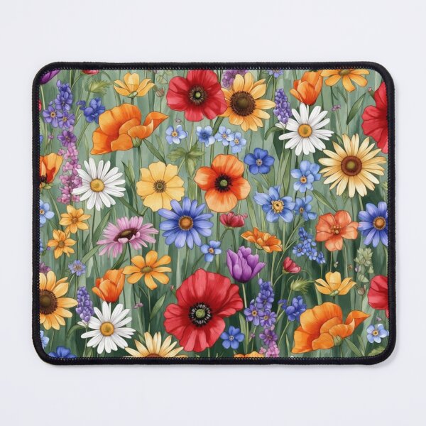 Item preview, Colorful Floral Meadow Pattern – Detailed Botanical Illustration Art designed and sold by LegendChoice.