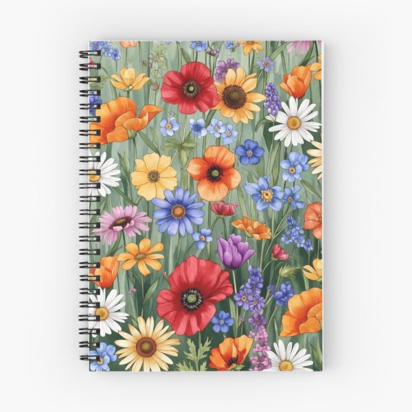 Aperçu de l'œuvre Colorful Floral Meadow Pattern – Detailed Botanical Illustration Art créée et vendue par LegendChoice.