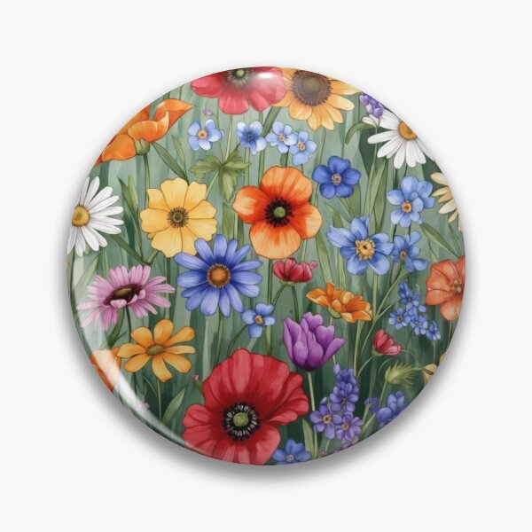 Item preview, Colorful Floral Meadow Pattern – Detailed Botanical Illustration Art designed and sold by LegendChoice.