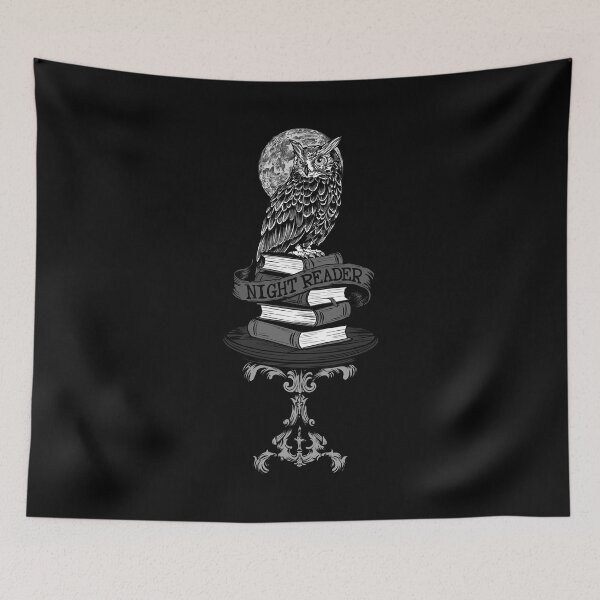 Item preview, Night Reader Owl - Wise Book Lover Vintage Illustration designed and sold by Urban Muse And Sultry Hues.