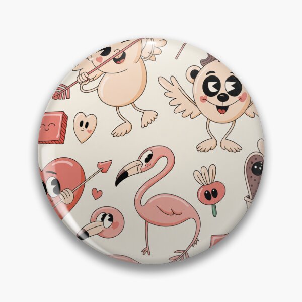 Item preview, Cute Flamingo Valentine's Day Pattern | Kawaii Hearts Cupids designed and sold by Midnight Veil Designs.