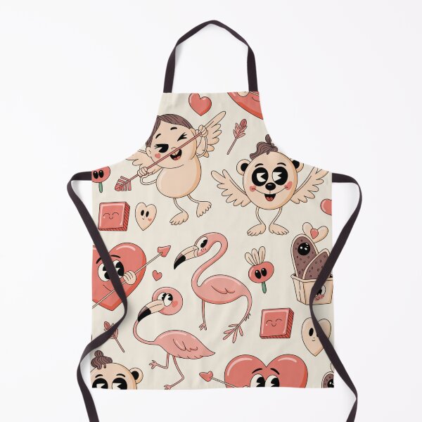 Item preview, Cute Flamingo Valentine's Day Pattern | Kawaii Hearts Cupids designed and sold by Midnight Veil Designs.