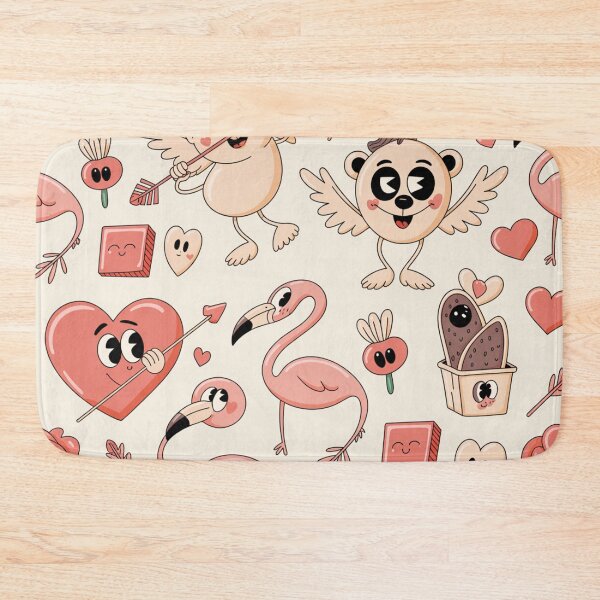 Item preview, Cute Flamingo Valentine's Day Pattern | Kawaii Hearts Cupids designed and sold by Midnight Veil Designs.