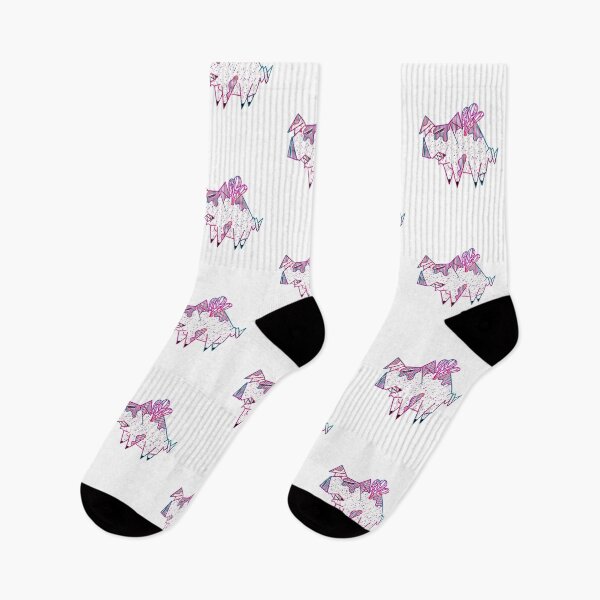Artikelvorschau, Neonfarbenes geometrisches Schwein – Gestreifte psychedelische Kawaii-Illustration entworfen und verkauft von TheArtOfTreble.