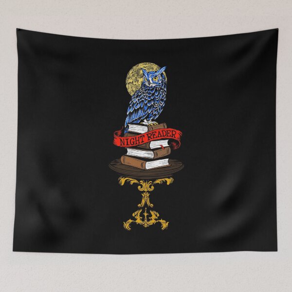 Item preview, Night Reader Owl - Wise Book Lover Vintage Illustration designed and sold by Urban Muse And Sultry Hues.