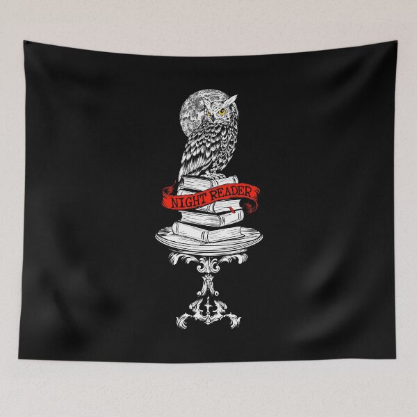 Item preview, Night Reader Owl - Wise Book Lover Vintage Illustration designed and sold by Urban Muse And Sultry Hues.