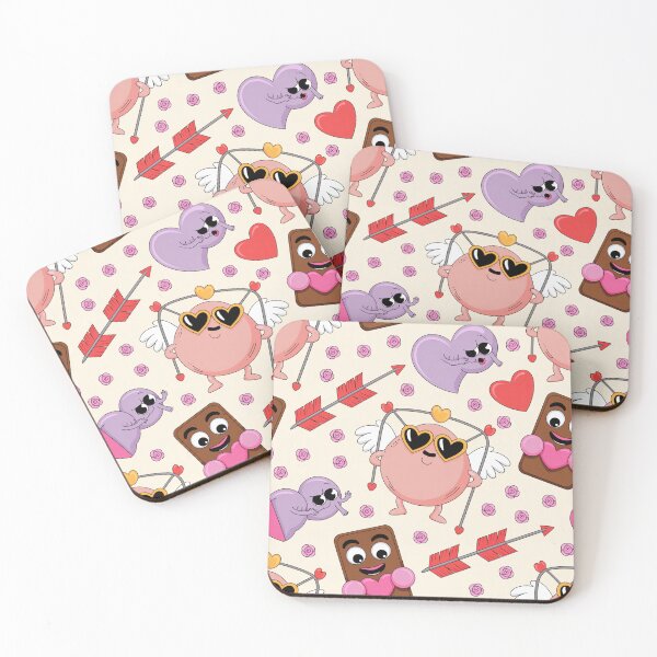 Item preview, Cute Kawaii Valentine's Day Pattern | Heart Sunglasses Cupid designed and sold by Midnight Veil Designs.