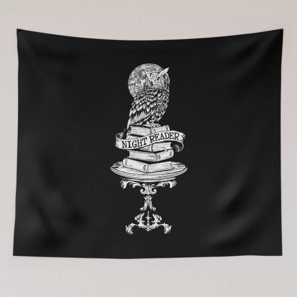 Item preview, Night Reader Owl - Wise Book Lover Vintage Illustration designed and sold by Urban Muse And Sultry Hues.