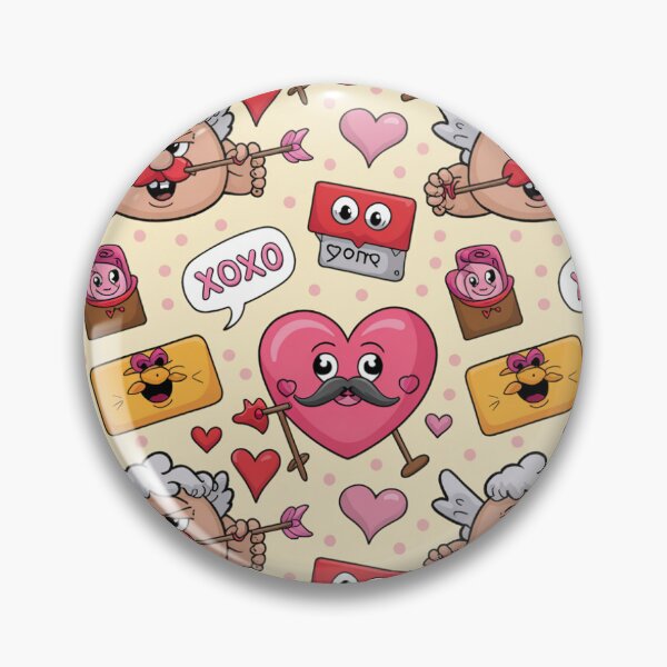 Item preview, Funny Mustache Cupid Valentine's Day Pattern | XOXO Kawaii Hearts designed and sold by Midnight Veil Designs.