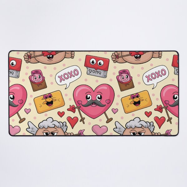Item preview, Funny Mustache Cupid Valentine's Day Pattern | XOXO Kawaii Hearts designed and sold by Midnight Veil Designs.