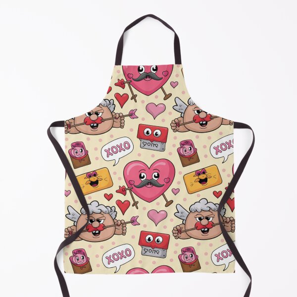 Item preview, Funny Mustache Cupid Valentine's Day Pattern | XOXO Kawaii Hearts designed and sold by Midnight Veil Designs.