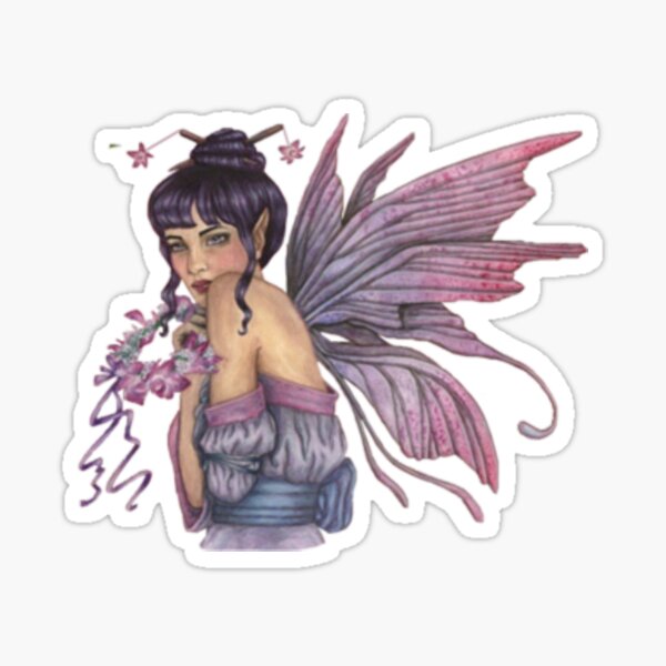 Vintage Purple Fairy Sticker