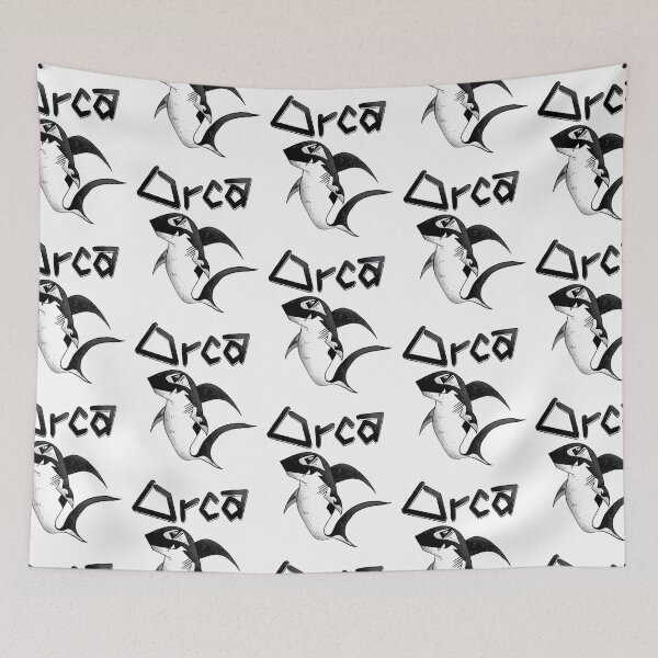 Item preview, Orca Shark - Black White Grunge Illustration designed and sold by TheArtOfTreble.