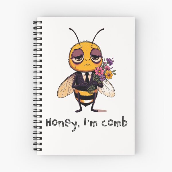 Item preview, Funny Bee Pun Honey I’m Comb – Cute Tired Bee With Flowers | Beekeeper Gift Humor Design designed and sold by DDTees91.