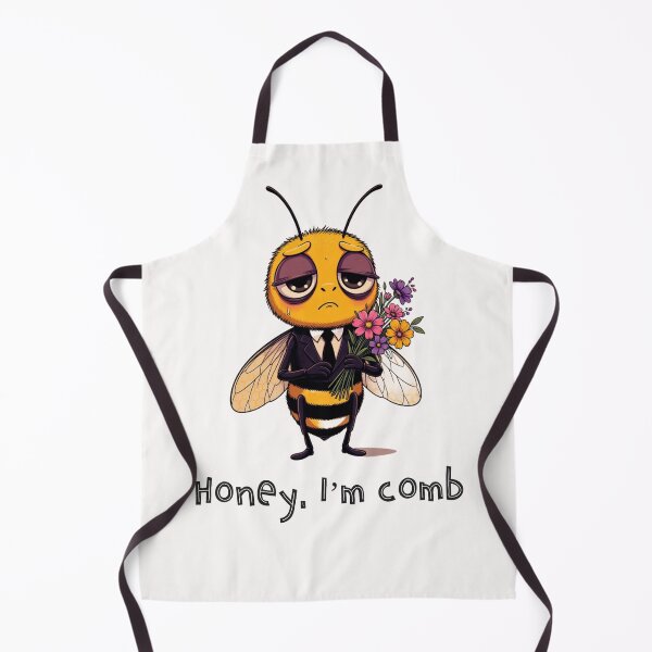 Item preview, Funny Bee Pun Honey I’m Comb – Cute Tired Bee With Flowers | Beekeeper Gift Humor Design designed and sold by DDTees91.