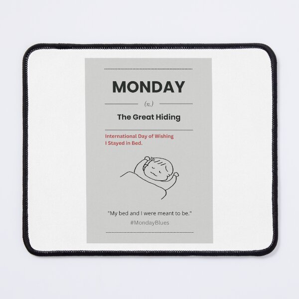 Item preview, Monday The Great Hiding Introvert Calendar Sign designed and sold by AVO-SOURCE.