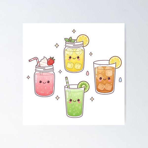 Item preview, Cute Kawaii Summer Drinks designed and sold by naragon4289.