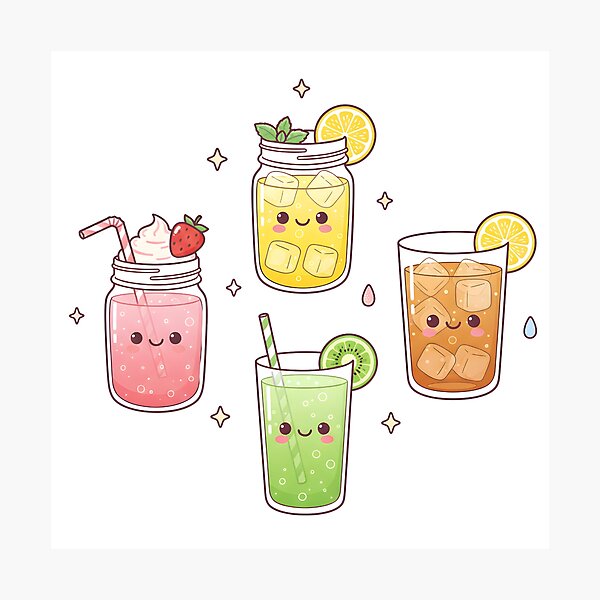 Item preview, Cute Kawaii Summer Drinks designed and sold by naragon4289.