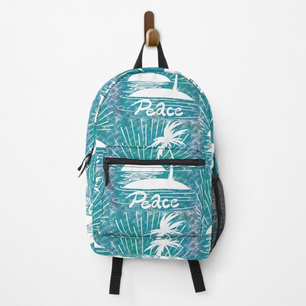 Item preview, Peace Palm Sunset - Teal Tropical Illustration designed and sold by TheArtOfTreble.
