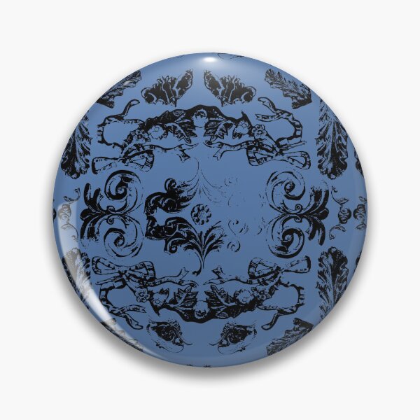 Item preview, Antique Furniture Decorations Linear Black on Blue designed and sold by Digitalmyth's Designs.
