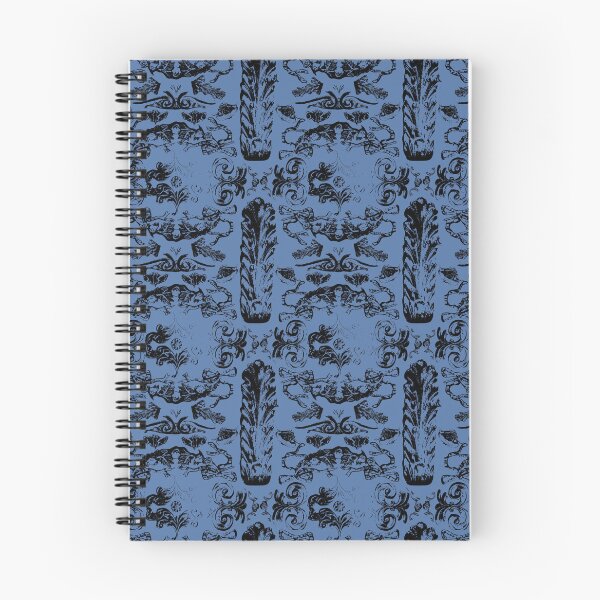 Item preview, Antique Furniture Decorations Linear Black on Blue designed and sold by Digitalmyth's Designs.