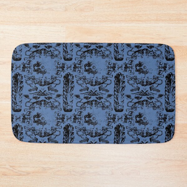 Item preview, Antique Furniture Decorations Linear Black on Blue designed and sold by Digitalmyth's Designs.