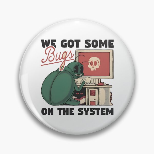 Item preview, We Got Some Bugs On The System Funny Retro Cartoon designed and sold by Zenith Design.