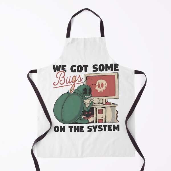 Item preview, We Got Some Bugs On The System Funny Retro Cartoon designed and sold by Zenith Design.