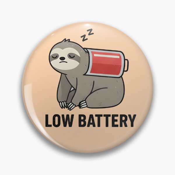 Item preview, Running on Empty Sloth Sticker  Funny Burnout Animal designed and sold by ZyxDes.