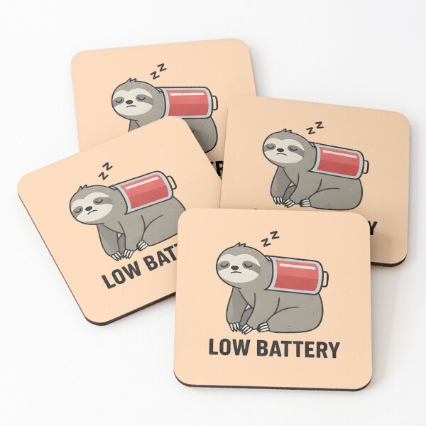 Item preview, Running on Empty Sloth Sticker  Funny Burnout Animal designed and sold by ZyxDes.