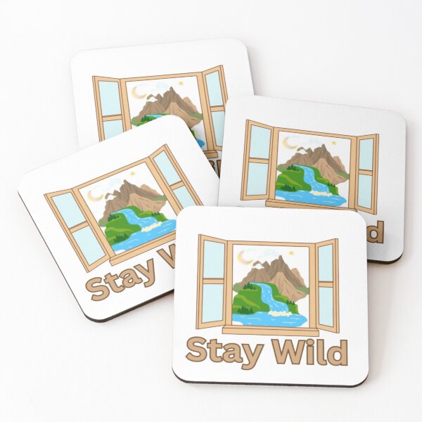 Item preview, Stay Wild Mountain Window View - Aesthetic Nature Waterfall Design designed and sold by The Urban Explorer.