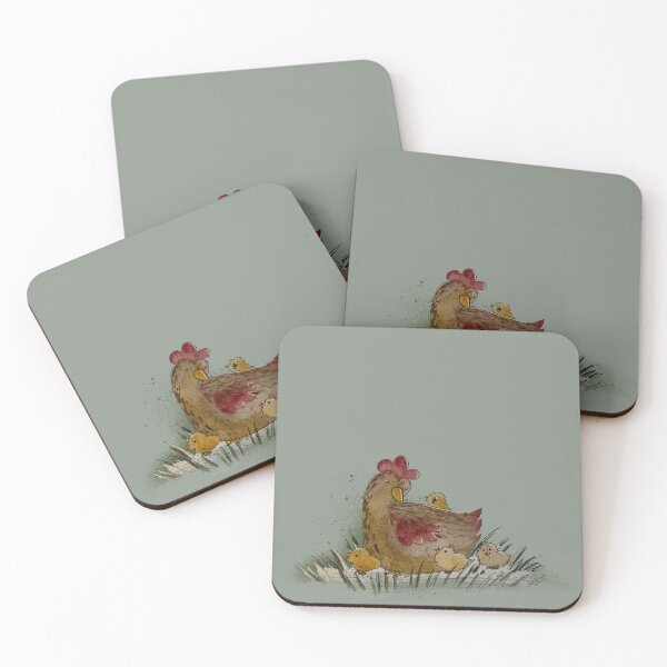 Item preview, Hen with Baby Chicks - Watercolor Farm Family Illustration designed and sold by TheArtOfTreble.