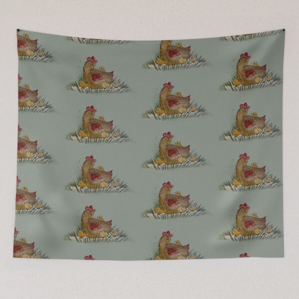 Item preview, Hen with Baby Chicks - Watercolor Farm Family Illustration designed and sold by TheArtOfTreble.