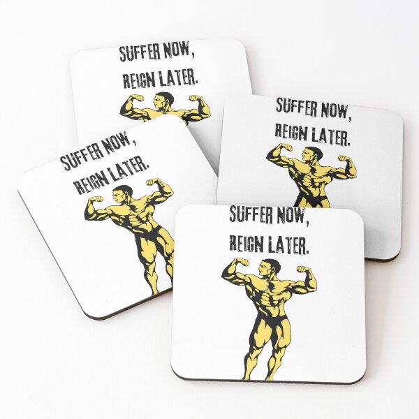 Item preview, Golden Bodybuilder Suffer Now Reign Later Art designed and sold by poomfitshirt.