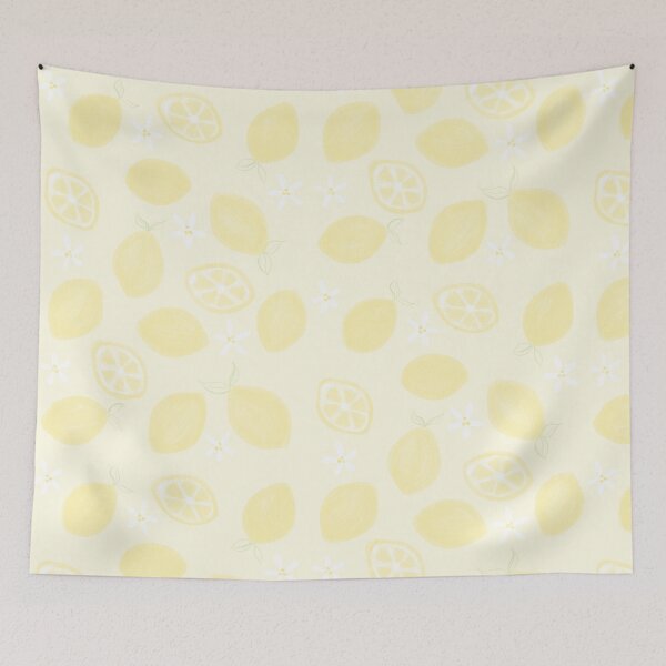 Item preview, Yellow and Lemons with White Flowers designed and sold by Hallie Odom.