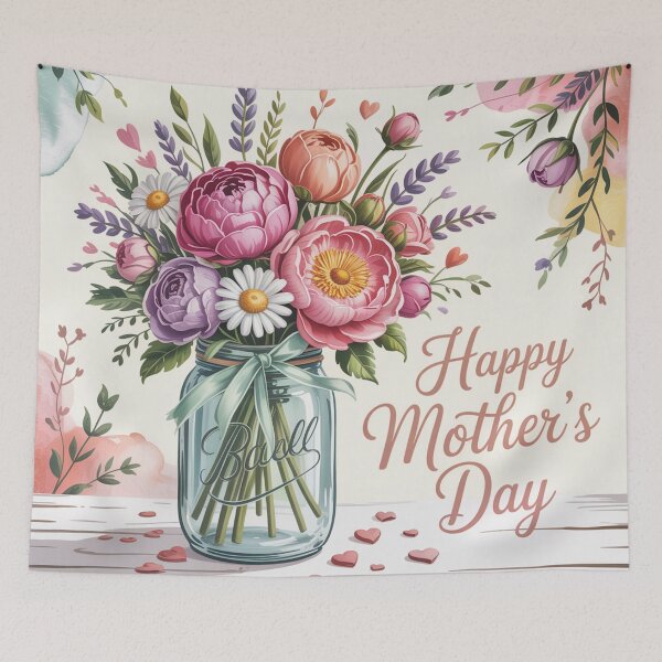 Item preview, Happy Mother's Day Pink Peony Bouquet in Mason Jar designed and sold by Midnight Veil Designs.