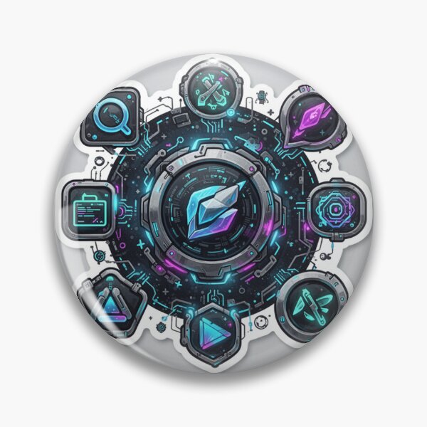 Item preview, Futuristic Cyberpunk Tech Interface Sticker designed and sold by VedikBuzz.