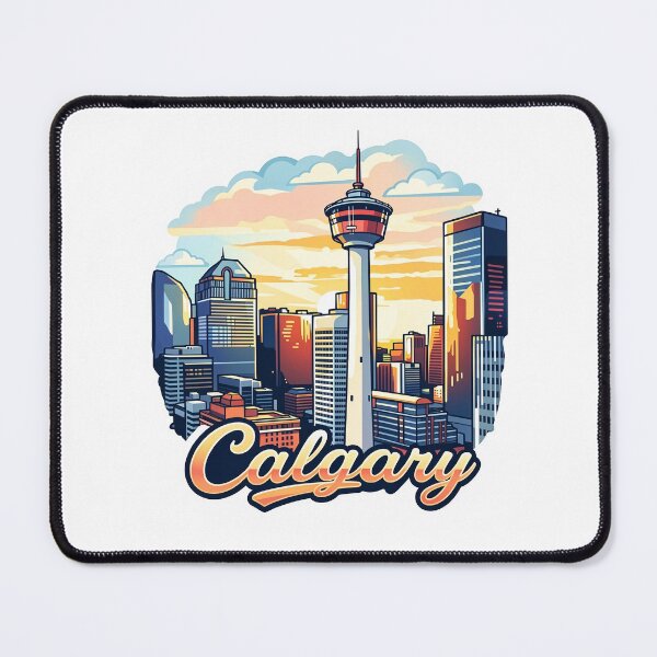 Item preview, Calgary Alberta Canada Travel Badge Sticker designed and sold by Stripe Wall Studio.