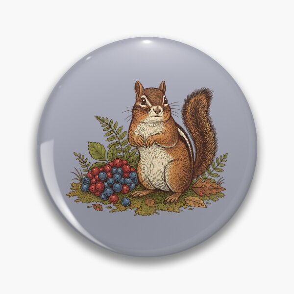 Item preview, Chipmunk Gathering Forest Berries designed and sold by BirdsnStuff.