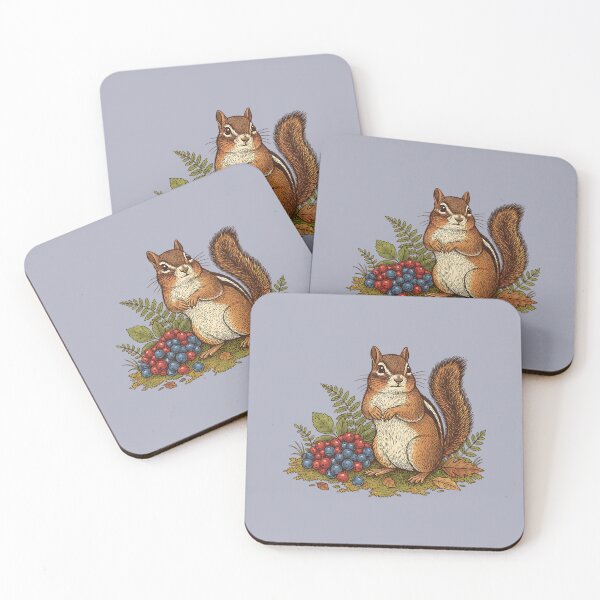 Item preview, Chipmunk Gathering Forest Berries designed and sold by BirdsnStuff.