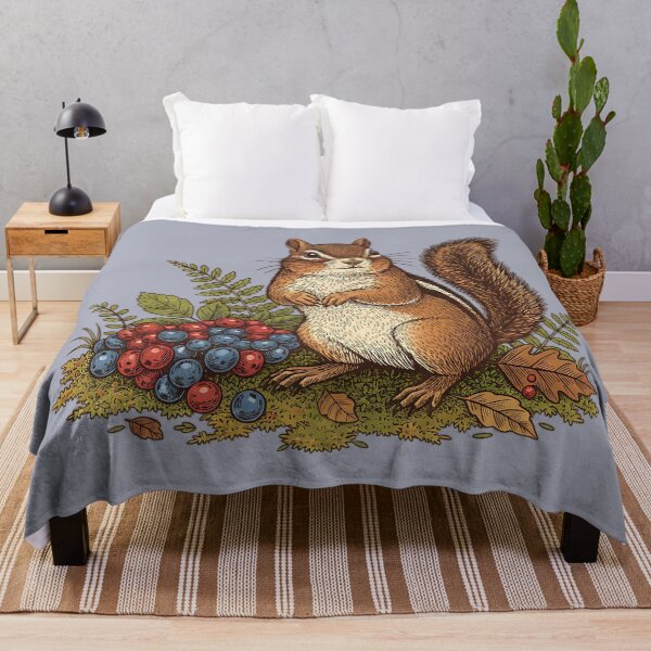 Item preview, Chipmunk Gathering Forest Berries designed and sold by BirdsnStuff.