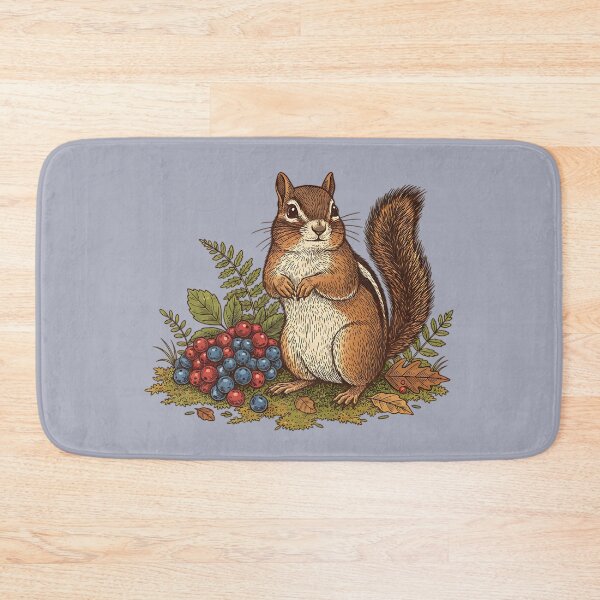 Item preview, Chipmunk Gathering Forest Berries designed and sold by BirdsnStuff.