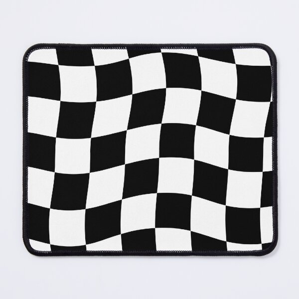 Item preview, Black and White Wavy Checkered Pattern - Retro Aesthetic Checkerboard designed and sold by Nesstitches.