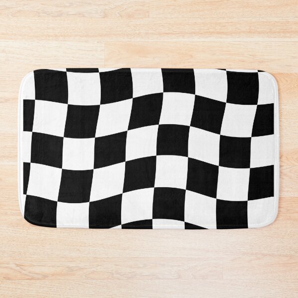 Item preview, Black and White Wavy Checkered Pattern - Retro Aesthetic Checkerboard designed and sold by Nesstitches.