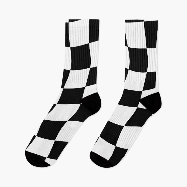 Item preview, Black and White Wavy Checkered Pattern - Retro Aesthetic Checkerboard designed and sold by Nesstitches.