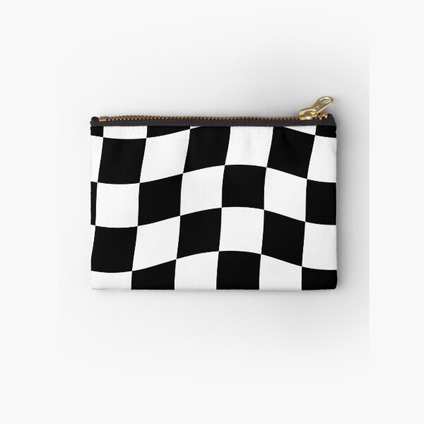 Item preview, Black and White Wavy Checkered Pattern - Retro Aesthetic Checkerboard designed and sold by Nesstitches.