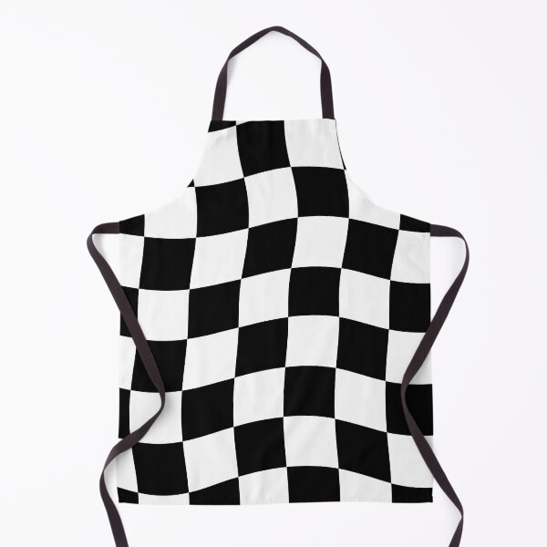 Item preview, Black and White Wavy Checkered Pattern - Retro Aesthetic Checkerboard designed and sold by Nesstitches.
