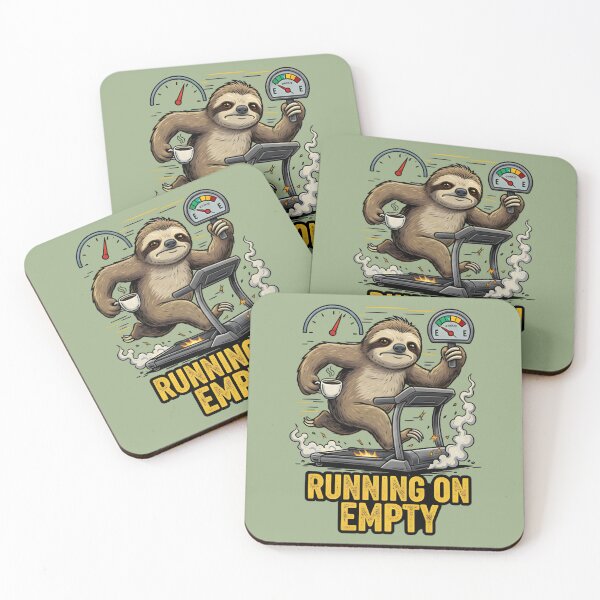 Item preview, Burnt Out Sloth Sticker | Running on Empty Meme designed and sold by ZyxDes.