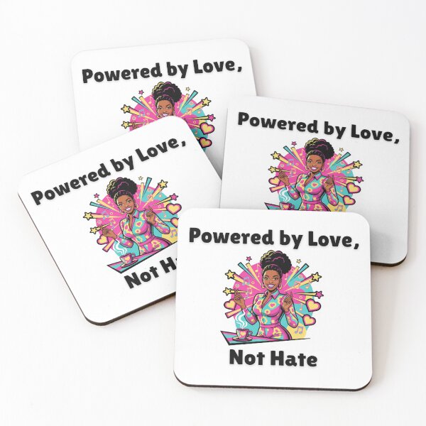 Item preview, Powered by Love, Not Hate – Pop Art Girly Sticker designed and sold by justgirlietingz.